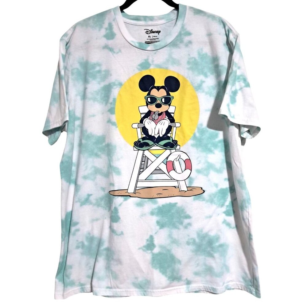 RARE Disney Parks Lifeguard Mickey Tie-Dye Shirt Mens XL 2020-2021‎ Exclusive